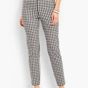 Talbots Size 8P Black White Gingham Chatham Ankle Pants, Like New Condition